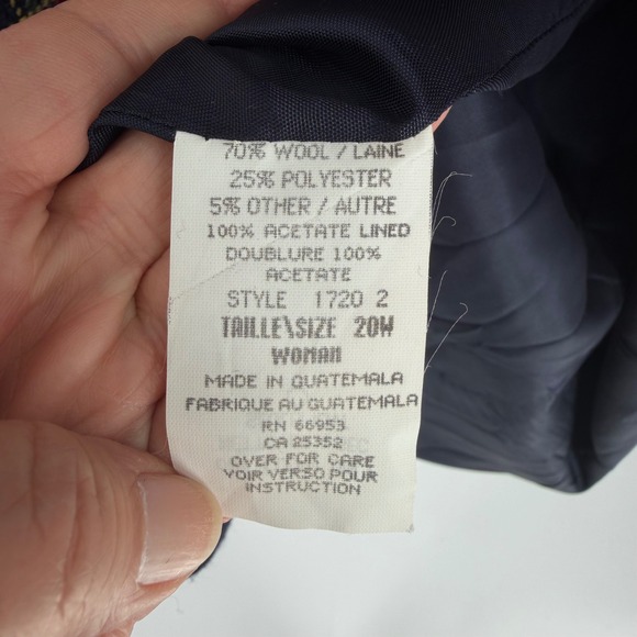 VTG 90s Tartan Plaid Blazer Womens 20W Red Navy Academia Preppy Jacket 
Wool - Picture 9 of 10